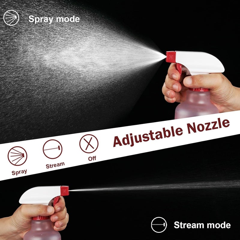 Hethyo Spray Bottles Plastic Spray Bottle for Hair Mist/Stream Heavy Duty Empty Spray Bottles for Cleaning Solutions, Plants, Cooking (16.9oz-Red) - Image 4